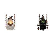 JHSDHYD Autocollant de fenêtre Statique fantôme sorcière d'halloween | Autocollant en verre citrouille for décoration de vitrine(2pcs)