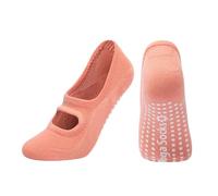 JHSDHYD Chaussettes Pilates Femme Chaussettes De Yoga Respirantes En Silicone For Femmes, Antidérapantes, Pilates, En Coton, Dos Nu, Fitness, Danse, Ballet, Pantoufles De Sport(Orange)