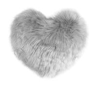 JHSDHYD Coussin Decoratif Soft Fluffy Long Plush Heart Shaped Pillow Love Throw Pillow Decorative Sofa Living Room Back Cushion Comfortable Pink Pillows(Grey 40x45cm)