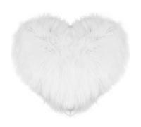JHSDHYD Coussin Decoratif Soft Fluffy Long Plush Heart Shaped Pillow Love Throw Pillow Decorative Sofa Living Room Back Cushion Comfortable Pink Pillows(White 40x45cm)