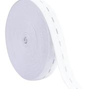 JHSDHYD Elastique Couture Élastiques de Couture Plats Extensibles en Bobine 1/2/5 mètre avec boutonnières, for Le Bricolage, 15/20/25 mm pour Bricolage(White,1METER_20MM)