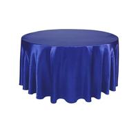 JHSDHYD Nappe Ronde Nappes Rondes en Satin, Couverture en Tissu Lisse et Brillant, Couleur Unie, décorations for fête de Mariage, Restaurant, Banquet(Royal Blue,120inch-305cm)