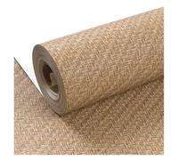 JHSDHYD Papier Peint Papier peint PVC uni, couleur unie, lin uni, motif imitation paille tissée, non autocollant, imperméable, minimaliste(Linen,0.530mx9.5m)