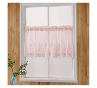 JHSDHYD Petit Rideau Rideaux Courts en Dentelle Jacquard, Couleur Unie, for Cuisine, Porte d'armoire, Chambre à Coucher, décoration de Maison pour Windows(Pink)