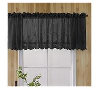 JHSDHYD Petit Rideau Rideaux Courts en Dentelle Jacquard, Couleur Unie, for Cuisine, Porte d'armoire, Chambre à Coucher, décoration de la Maison pour Windows(Black)