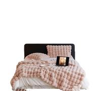 JHSDHYD Plaid Doux Couverture De Canapé en Peluche Épaisse Et Moelleuse, Sieste Ultra Douce À Bulles, Chambre en Fausse Fourrure(Pink,100160cm)