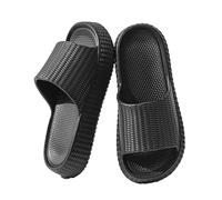 JHSDHYD Sandale Chaussons for femme, doux et épais, à plateforme, antidérapants, for l'intérieur et l'extérieur, à talons plats, for la salle de bain(Black,36-37)
