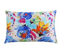 JHSDHYD Taie d'oreiller en Soie Taie d'oreiller en Soie de mûrier des Deux côtés avec Fermeture éclair 16MM Taie d'oreiller imprimée en Couleurs(Color-14,40x60cm)