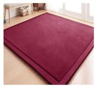 JHSDHYD Tapis Shaggy Tapis Chenille en Molleton De Corail, 20MM, Tatami, Table À Thé Manuelle, for Chambre Coucher, Rectangulaire, for Salon pour Maison(Wine Red,200x80cm)