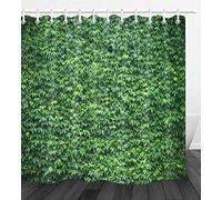 JHTRSJYTJ Mur de Feuilles Vert Lierre Le Rideau de Douche Convient à la Salle de Bain,Polyester imperméable,12crochets,180X200cm,décoration de la Maison