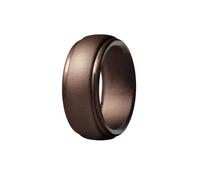 Jhu309 Bague de mariage en caoutchouc de silicone pour homme, ajustement confortable, bague de fiançailles en caoutchouc respirant, 8 mm de large, 2 mm d'épaisseur, bord à pas, noir, taille 9, 1cm