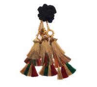 Jhumka & Mirror Punjabi Heavy Design Parandi/Extensions de cheveux/Pompons tressés/Patiala Shahi Paranda/Accessoires pour cheveux à suspendre Noir Design doré et multicolore (multicolore)
