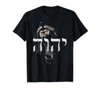 JHWH Jahwe Nom de Dieu Hébreu Christ Jésus Lion de Juda T-Shirt, Homme, Noir, 5XL