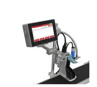 JHXHFJXZ Imprimante à Jet d'encre Industrielle en Ligne 130Pro, buse de 12,7 mm, Coque argentée, Texte, QR, Code-Barres, numéro de lot, Logo, Date, étiquette Matériau d'impression Large(Gray)