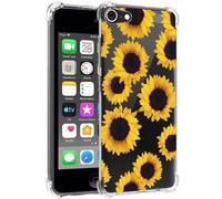 Jhxtech Coque de téléphone pour iPod Touch 6 / Touch 5 / Touch 7 pour filles et femmes, fine, résistante aux chocs, motif floral transparent, souple et flexible, housse de protection en TPU pour iPod