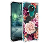 Jhxtech Coque de téléphone pour Nokia 6.2, Nokia 7.2 TA-1193 pour filles et femmes, fine et résistante aux chocs, motif floral transparent, souple et flexible, housse de protection en TPU pour Nokia