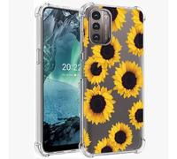 Jhxtech Coque de téléphone pour Nokia G21, Nokia G11 TA-1477 TA-1401 Filles et Femmes, Fine, résistante aux Chocs, Motif Floral Transparent, Souple et Flexible, Coque de Protection en TPU pour Nokia