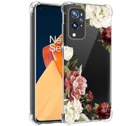 Jhxtech Coque de téléphone pour OnePlus 9 Pro, LE2121 LE2125 pour filles et femmes, fine et résistante aux chocs, motif floral transparent, souple et flexible, coque de protection en TPU pour OnePlus