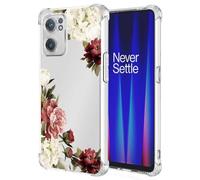Jhxtech Coque de téléphone pour OnePlus Nord CE 2 5G, OnePlus CE 2 5G IV2201 Filles Femmes, Fine, résistante aux Chocs, Motif Floral Transparent, Souple et Flexible, Coque de Protection en TPU pour O