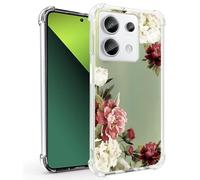 Jhxtech Coque de téléphone pour Redmi Note 13 4G, 23129RAA4G Filles Femmes, Fine, résistante aux Chocs, Motif Floral Transparent, Souple et Flexible, Coque de Protection en TPU pour Xiaomi Redmi Note