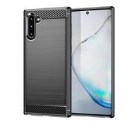 Jhxtech Coque pour Galaxy Note 10, Samsung Note 10 SM-N970F, Ultra Mince avec Absorption des Chocs en Fibre de Carbone TPU Caoutchouc Coque de Protection pour Samsung Galaxy Note 10 Noir