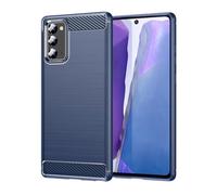 Jhxtech Coque pour Galaxy Note 20 5G, Samsung Note 20 SM-N980F, Ultra Mince avec Absorption des Chocs en Fibre de Carbone TPU Caoutchouc Coque de Protection pour Samsung Galaxy Note20 5G Bleu Marine