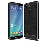 Jhxtech Coque pour Honor 9 Lite, LLD-L31, coque de téléphone ultra fine avec absorption des chocs en fibre de carbone TPU coques de protection pour Honor 9 Lite Noir