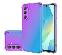 Jhxtech pour Galaxy A17 Cover/Galaxy F17 SM-A176B Couverture de téléphone Mignonne et Transparente avec dégradé, Flexible, Anti-Rayures, étui de Protection Coque pour Samsung Galaxy A17 Violet/Bleu