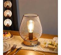 JHY DESIGN Lampe de table tactile en métal en forme de cage LED avec ampoules à incandescence - Lumière d'accentuation pour mariages, fêtes, événements de terrasse pour l'intérieur et l'extérieur