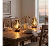 JHY DESIGN Lot de 2 lampes de table de chevet à intensité variable, 20 cm de haut, lampe d'accentuation sans fil rechargeable en métal avec ampoule LED de style Edison pour mariage, fête, fête en