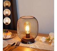 JHY DESIGN Touch - Lampe de chevet en métal - Lanterne LED à piles avec ampoule - l'éclairage d'accentuation sans fil pour mariages, événements sur la terrasse, pour l'intérieur et l'extérieur