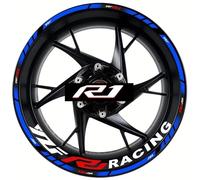 JHYBDP Autocollant Réfléchissant pour Jante De Moto pour Yamaha YZFR1 YZF R1 YZF-R1 Autocollant pour Moyeu De Roue Autocollant pour Jantes de Moto(Couleur 1)