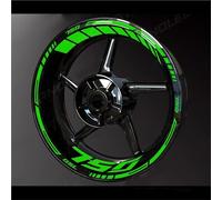 JHYBDP Stickers Bords Jantes Autocollants Réfléchissants pour Jantes De Moto pour Kawasaki Z750 Z 750, PVC Vert, Rond, Motocyclette, Trendy et Attirant, Sticker de Jante, Métal