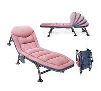 JHYCCDD Lit Camping, Solide et Durable, Lit Pliable 1 Personne Adulte, avec Poche Latérale de Camp Pliable, avec Capacité de 150 kg pour L'extérieur, Le Camping, Les Voyages, La Maison, etc (Rose)