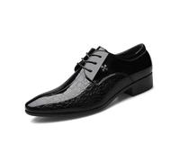 JHYUUKAU Chaussures À Lacets Homme d'affaires Mode Formelles Derby Classique pour Bureau, Mariage, Décontracté & Événements,Noir,45 EU