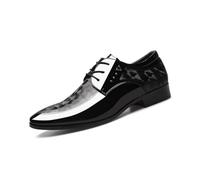 JHYUUKAU Chaussures d'affaires À Lacets Homme Mode Formelles Derby Classique pour Bureau, Mariage, Décontracté & Événements,Noir,39 EU