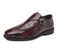 JHYUUKAU Chaussures de Costume Homme Boucle Croco Chic Derby Habillé Mariage