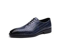 JHYUUKAU Formels pour Hommes Classiques Chaussures Oxford De Mode De Mariage d'affaires Derby,Bleu,48 EU