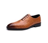 JHYUUKAU Formels pour Hommes Classiques Chaussures Oxford De Mode De Mariage d'affaires Derby,Jaune,41 EU