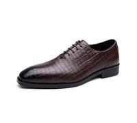 JHYUUKAU Formels pour Hommes Classiques Chaussures Oxford De Mode De Mariage d'affaires Derby,Marron,44 EU