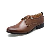 JHYUUKAU Formels pour Hommes Classiques Chaussures Oxford De Mode De Mariage d'affaires,Marron,42 EU