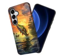 JHYYTUJTYP Coque double couche antichoc pour Samsung Galaxy S26 Plus - Coque de protection robuste, anti-rayures, protection de l'appareil photo et de l'écran, poisson de bar sautant hors de l'eau