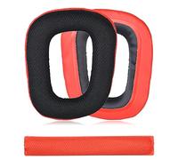 JHZZWJ Coussinets de rechange professionnels pour écouteurs Logitech G930, G430, G432, G332, G35, F450 Rouge + T