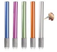 Ji liangli Lot de 5 Rallonges de Crayon Réglables en Aluminium,Prolongateur de Crayon Ajustable pour Esquisse,École,Atelier de Peinture,Écriture,Compatible avec la Plupart des Crayons de Couleur