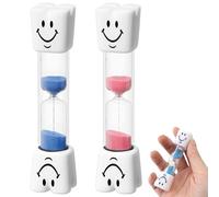 Ji liangli Sabliers Souriants de 3 Minutes,2 PCS Enfant Souriant Minuteur Multifonction pour Brossage Dents Cuisine Douche et Routine Petit Chronomètre Idéal pour L'apprentissage du Temps et Les Jeux