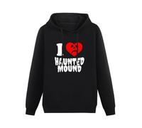 Ji Wei Yu Men's Sematary I Love Haunted Mound Hooded Popular Trend Heart Shape Unisex Cotton Long Sleeve Hoodie M