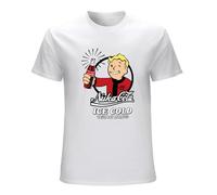 JI YANG HONG Men's Fallout 2 (3) Design Cotton T Shirt T-Shirt WhiteM