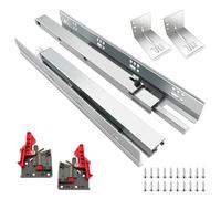JI2OOYI glissières de tiroir 4 paires (8pcs) 38,7 cm - montage en douceur - extension complète -coulisses invisibles pour tiroir/vis de montage - dispositif de verrouillage et -38,7 cm