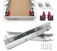 JI2OOYI glissières de tiroir 4 paires (8pcs) 45,7 cm - montage en douceur - extension complète -coulisses invisibles pour tiroir/vis de montage - dispositif de verrouillage et -45,7 cm
