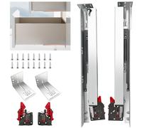 JI2OOYI glissières de tiroir 4 paires (8pcs) 53,3 cm - montage en douceur - extension complète -coulisses invisibles pour tiroir/vis de montage - dispositif de verrouillage et -53,3 cm